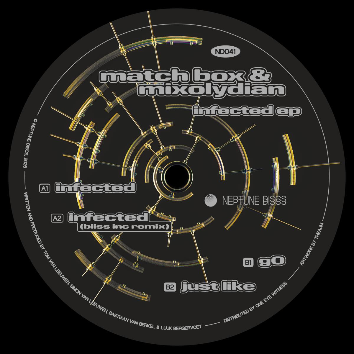 Match Box, Mixolydian / Match Box, Mixolydian - Infected / Neptune Discs ND041 - Vinyl — album cover artwork