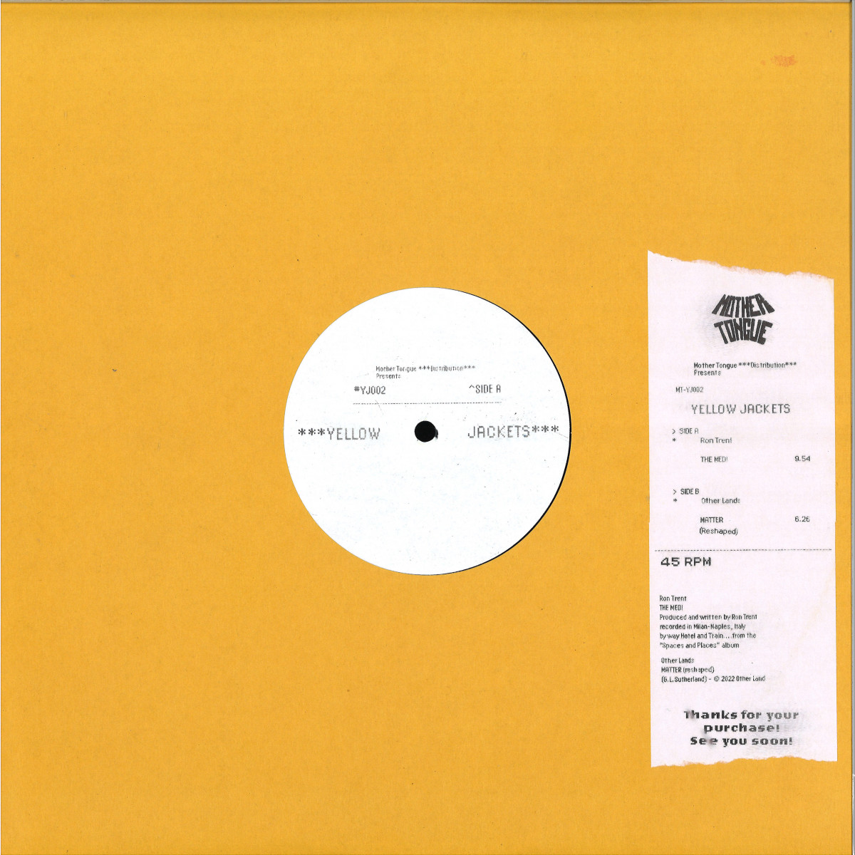 Ron Trent / Other Lands / Ron Trent / Other Lands - Yellow Jackets Vol. 2 / Yellow Jackets YJ002 - Vinyl — album cover artwork
